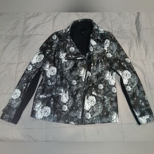Lane Bryant Floral Leather Jacket. Size 14/16